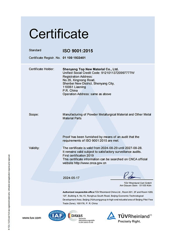 ISO 9001:2015 Certificate